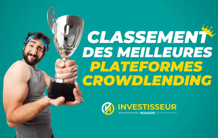 Classement des meilleures plateformes de crowdlending avec homme qui tient une coupe pour la sidebar