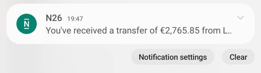Paiement reçu