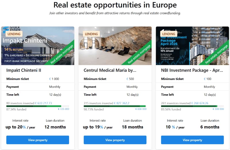 Exemples de projets immobiliers sur la plateforme