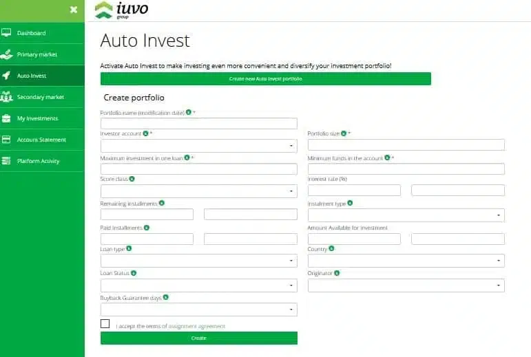 Auto-investissement sur Iuvo