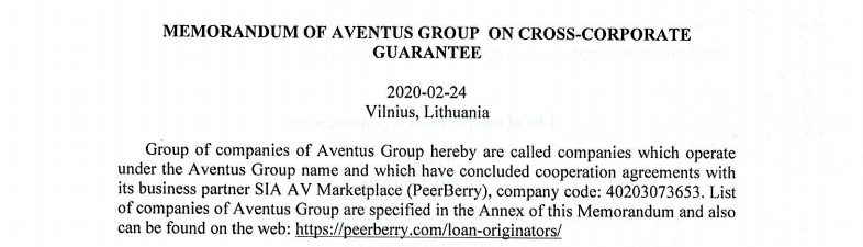 memorandum peerberry